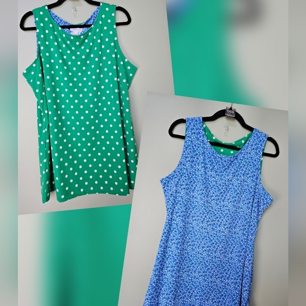 Susan Graver Printed Liquid Knit 2-in-1 Reversible Tank Top, Size XL, NWOT